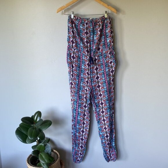 Pink Rose Aztec Print Tube Top Romper – Women’s Size Medium - Picture 8 of 10